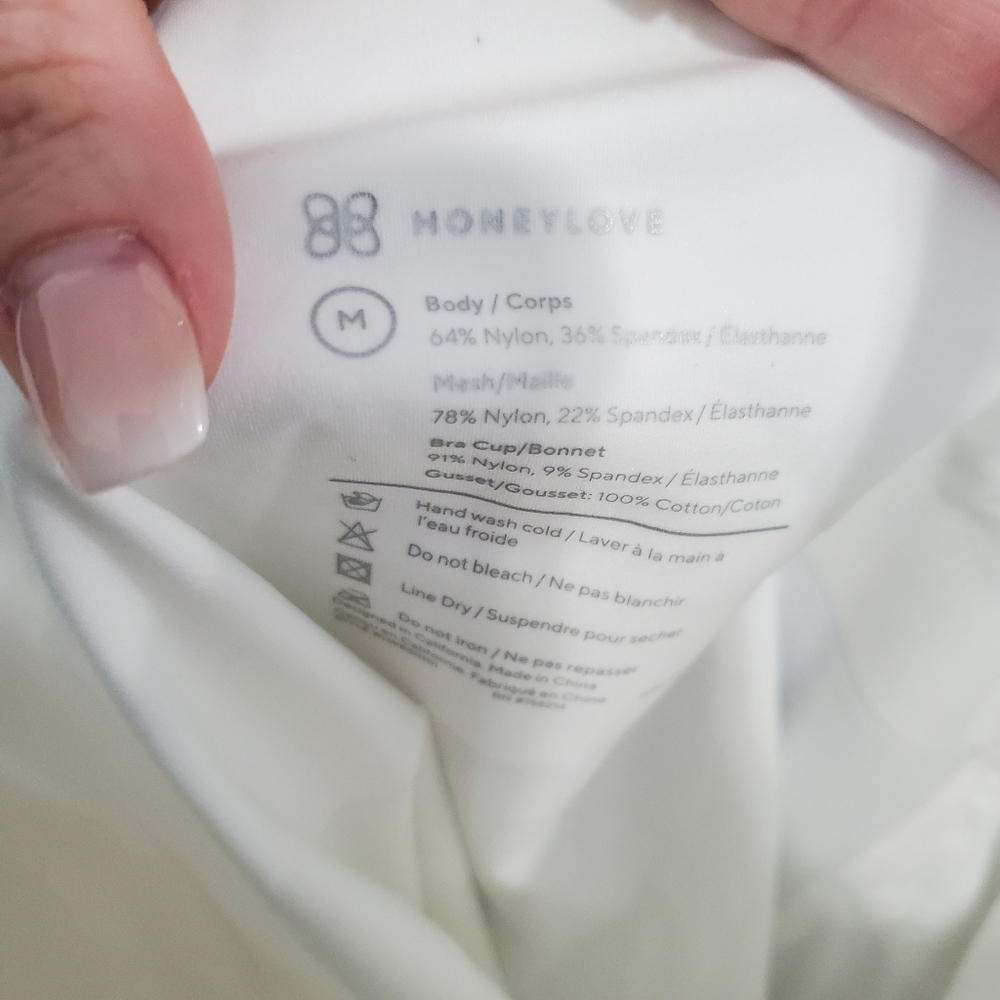 HONEYLOVE NWT White Liftwear Cami Body Suit Size Medium - Picture 5 of 7